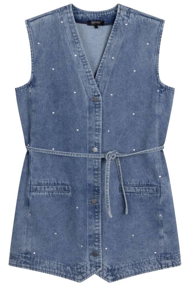 GUILIA GILET DRESS R2508672696 204 BLUE DENIM